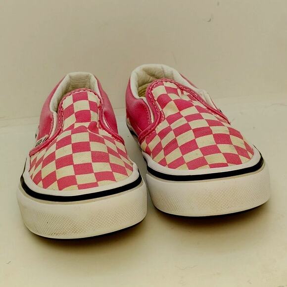 Vans Off the Wall Toddler Girls Pink Checkered Sneakers - Size 11 - Picture 3 of 7